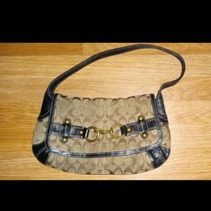 Coach Brown & Black leather small shoulder bag/purse